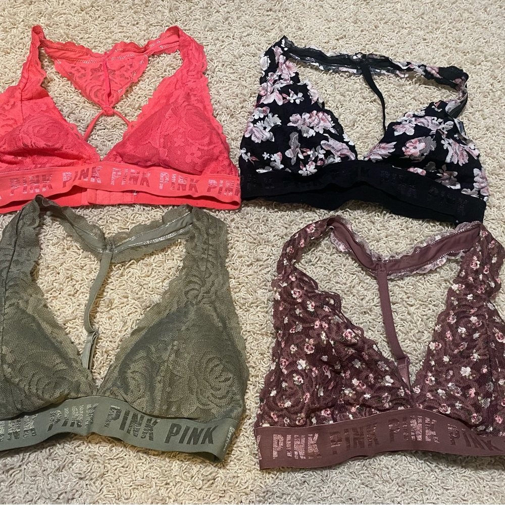 Bundle of 4 PINK size medium bralettes.